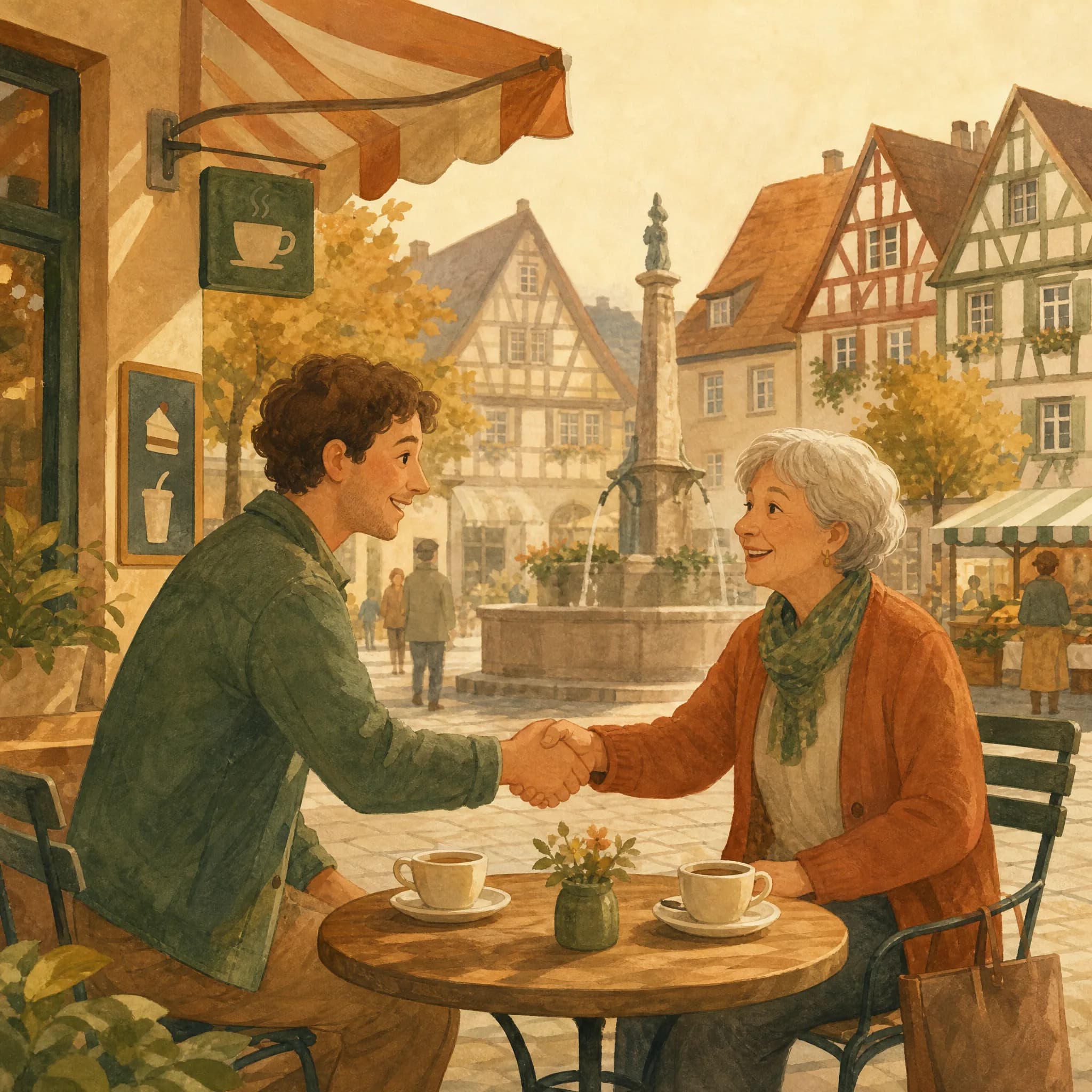 Illustration: Menschen treffen sich im echten Leben