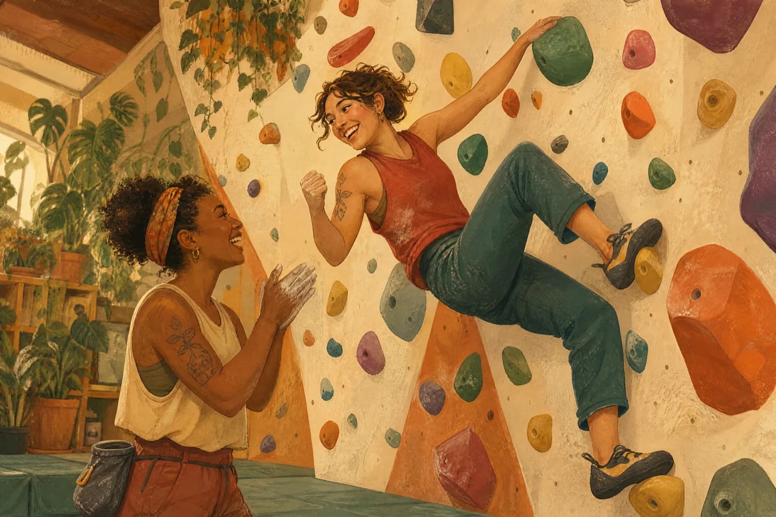 Kletterhalle: Warum Bouldern so viele Freundschaften entstehen lässt