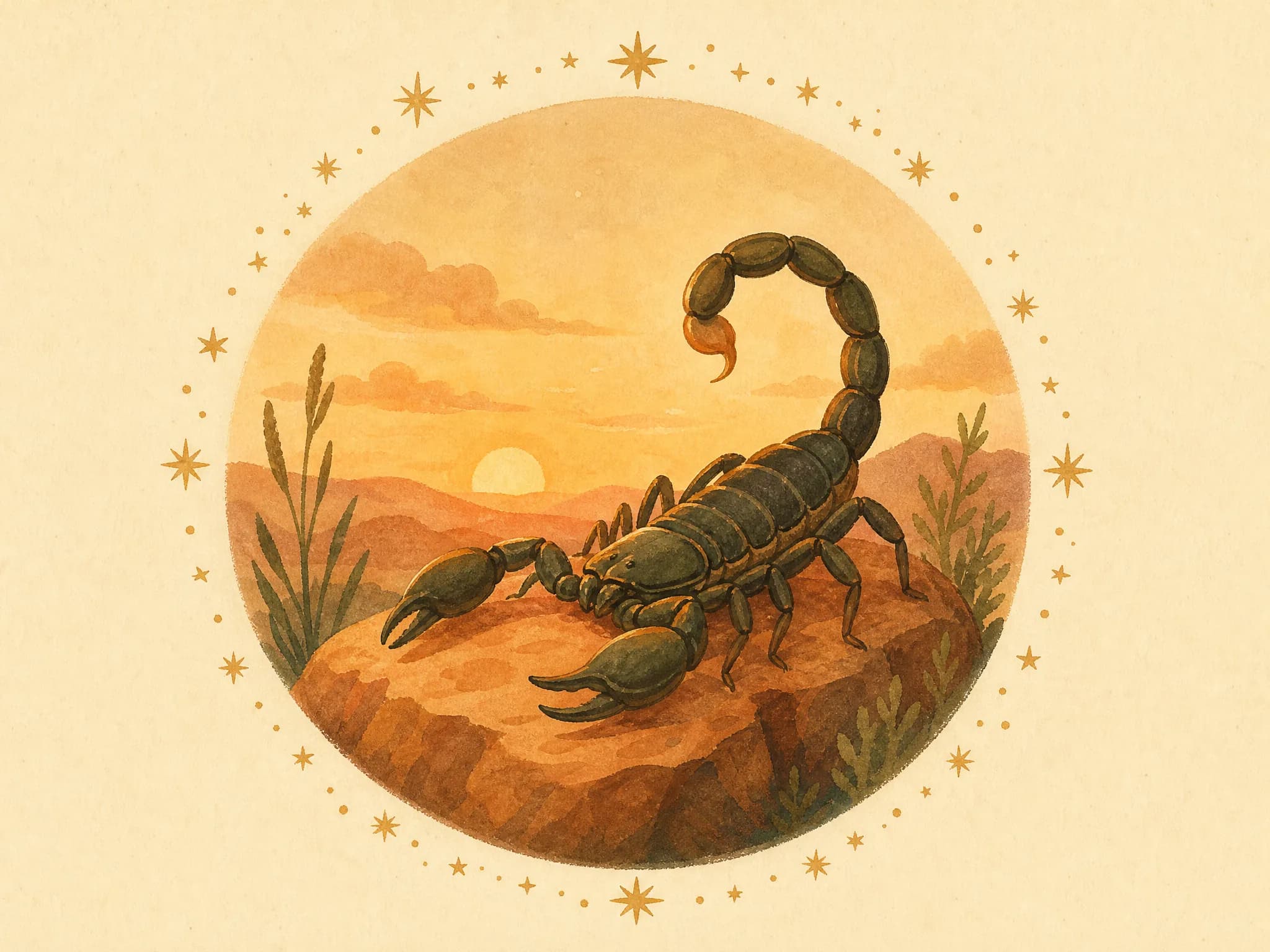 Gemalt: das Zeichen Skorpion