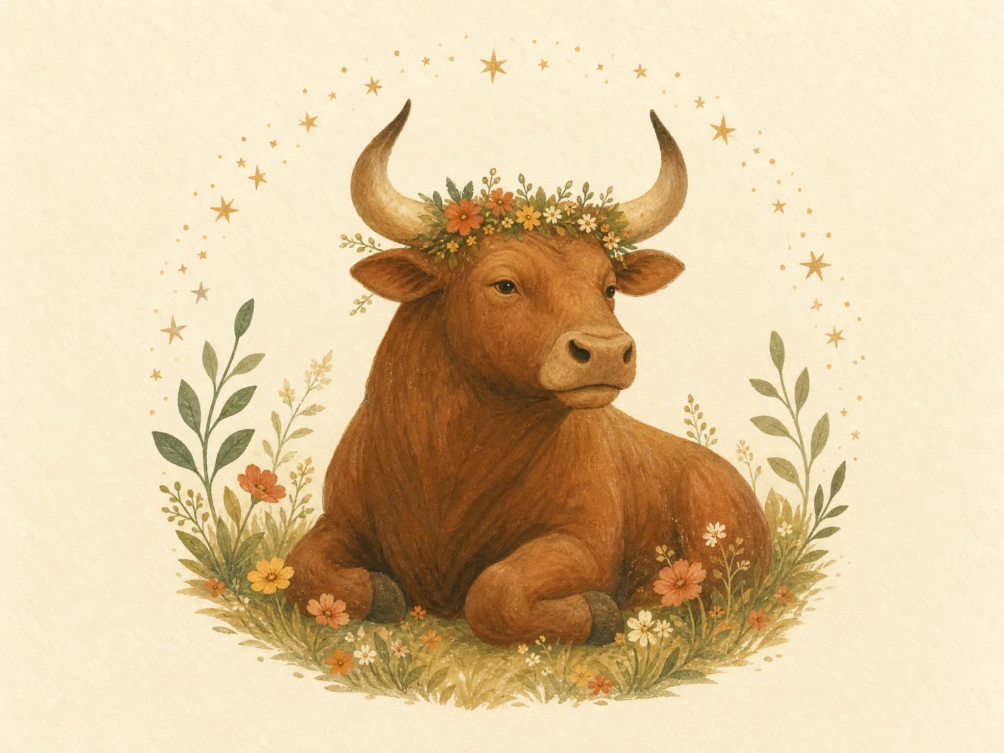 Gemalt: das Zeichen Stier