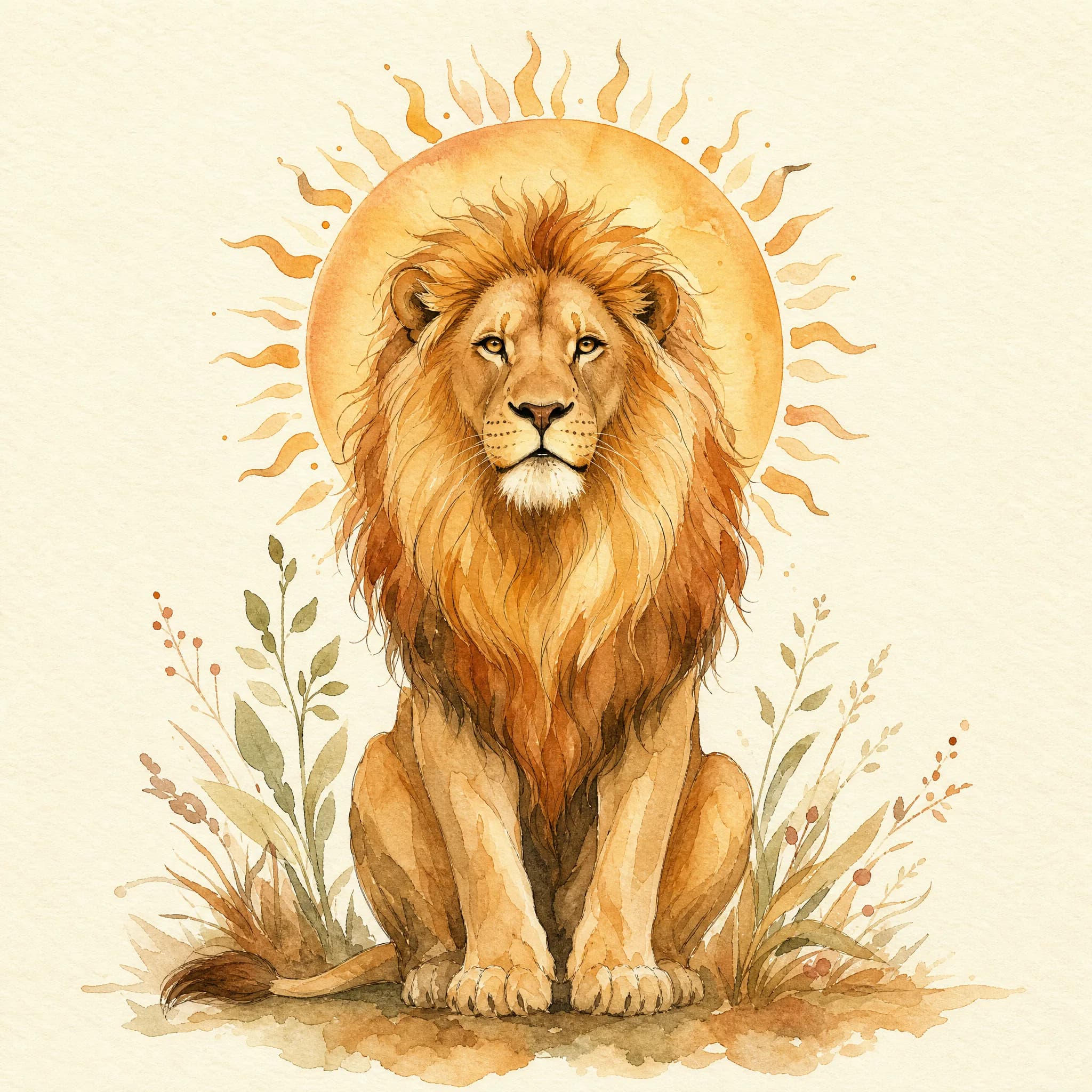 Löwe – Aquarell-Illustration des Archetyps