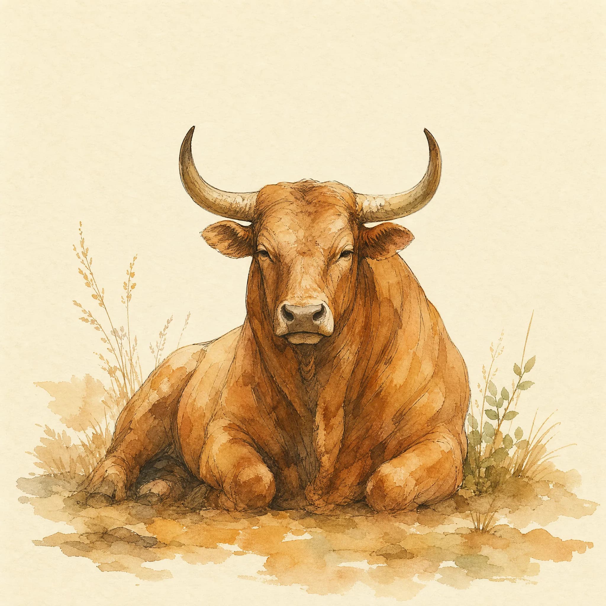 Stier – Aquarell-Illustration des Archetyps