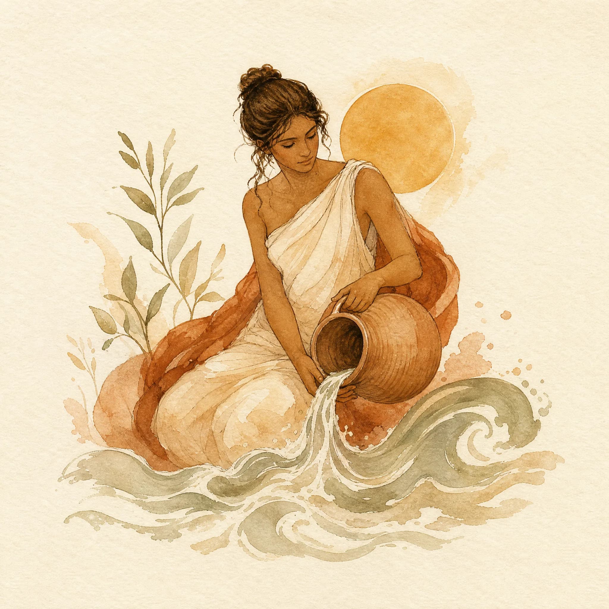 Wassermann – Aquarell-Illustration des Archetyps
